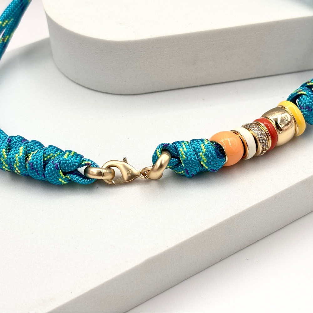 Roxanne Assoulin The Super Size Happy Cord Necklace with yellow charm firm price - Picture 5 of 7